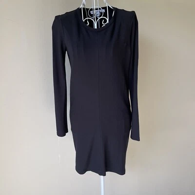 Acne studios mine viscose blend long sleeve black dress size S - Image 1 of 4