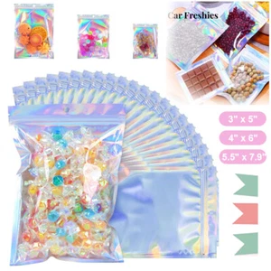 Bolsas de Mylar a prueba de olores 100-400 bolsas de papel aluminio holográficas resellables con bloqueo de alimentos cremallera - Imagen 1 de 10