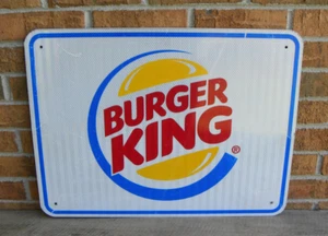 Retired Burger King Highway Road Sign, Metal, 24" x 18" - Picture 1 of 6