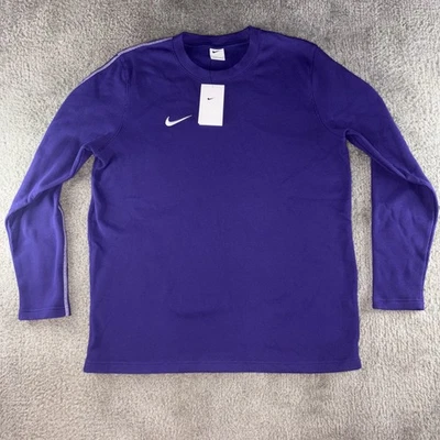 $75 Nike Coaches Waffle Knit Crew Top LS Sweater Purple FJ9547-513 Size L  NWT - Image 1 of 4