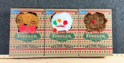 Fuggler Funny Ugly Monsters Lot of 3 FESTIVE FUGGS Reindeer Gingerbread Snowman - Image 1 of 4