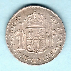 Bolivia. 1791-PR 2 Reales.. Pototsi Mint.. EF/gEF - Much Lustre - Picture 1 of 2