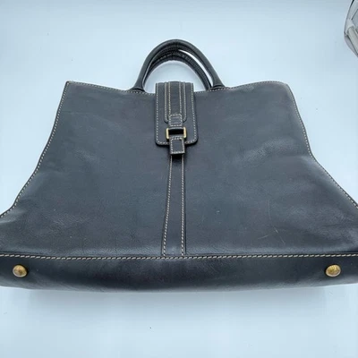 Bolso de Mano XL Vintage Fossil Cuero Negro Foto 1 de 4