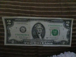 2x 2017 Series A $2 Dollar Bill - Circulated - Picture 1 of 4