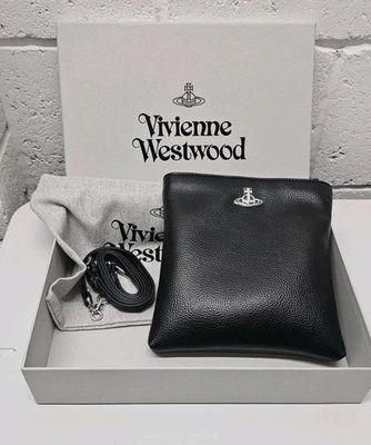 Borsa a tracolla Vivienne Westwood Squire Square nera vegan prezzo consigliato - £ 220 - Immagine 1 di 4