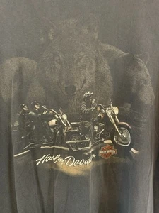 Vintage Harley Davidson Moto Bici Wolf Pack North Country Maine Taglia 2XL - Foto 1 di 6