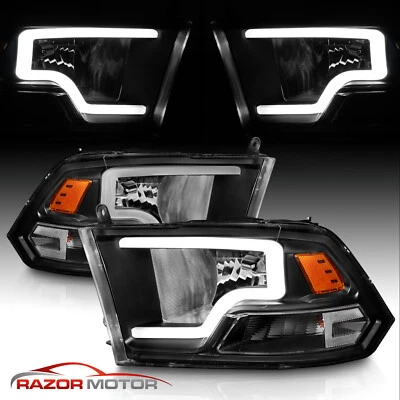 2009-2020 For dodge ram 1500 2500 3500 Light Bar Black Headlight - Image 1 of 4