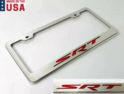 Рама номерного знака инкрустация красное углеродное волокно для Dodge SRT - нержавеющая сталь - Изображение 1 из 4