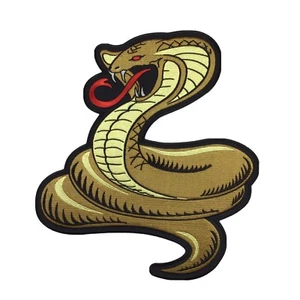 Cobra Snake Embroidered Iron on Patch 9x10.25 inch biker harley - Picture 1 of 4