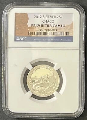 2012 S SILVER 25C EL CHACO PF 69 ULTRA CAMEO - Image 1 of 2