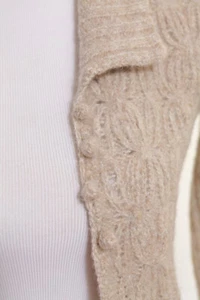 FREE PEOPLE Women's Beige Longline Wool Blend Button Cardigan Size S/P - Picture 1 of 8