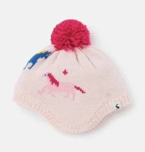 New WT Joules Pink Horse Knitted Hat And Mitten Set Size 6-12 Months Great Gift - Picture 1 of 9