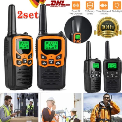 2x Walkie Talkie 8 km UHF Funkgeräte Handfunkgerät Sprechfunkgeräte Hand-Funkge - Bild 1 von 4