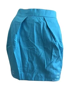 MATTHEW WILLIAMSON H&M BLUE COTTON MINI SKIRT SMALL UK 8 EU 34 US 4 BNWT RARE - Picture 1 of 11