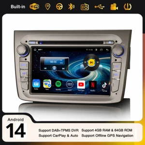 8 Core Android 14 DAB+ Autoradio Navi 4GB+64GB CarPlay WiFi DVD Alfa Romeo Mito - Bild 1 von 24