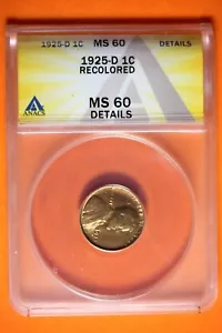 1925 D ANACS MS60 Details Lincoln Wheat Cent #B41652 - Picture 1 of 2