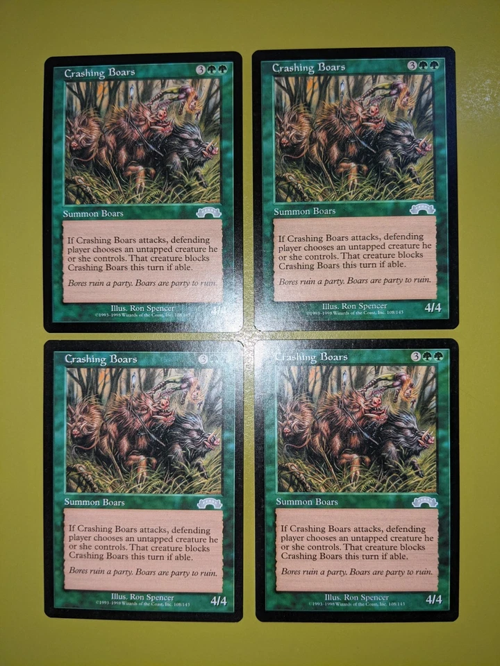 Crashing Boars x4 Exodus 4x Magic the Gathering MTG  - Image 1 of 1