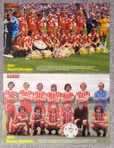 2 Team Poster - FC Bayern München = Deutscher Meister 1973 + 1987