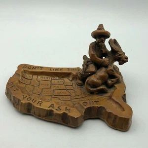Ashtray Don't Like This Country? Get Your Ash Out Cowboy Donkey USA 1953 Vintage - Picture 1 of 12