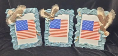 Hand Painted Eagle 8" X 6" Picture Frame That Hold 4"x6" Photo - Image 1 of 4
