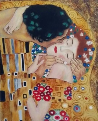 41 x 51 cm. cuadro pintura arte hecho a mano regalo gustav klimt (sin marco) Foto 1 de 4