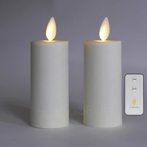 Set of 2 Luminara Flameless Votive Candles with Remote Moving Wick 1.75X3 Candle - Picture 1 of 6
