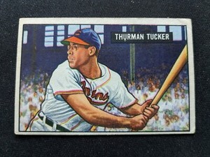 1951 Bowman Baseball Card # 222 Thurman Tucker - Cleveland Indians RC (VG/EX)