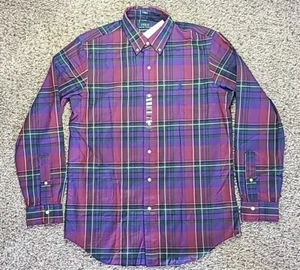 NWT $115 POLO RALPH LAUREN Mens M Button Down L/S Shirt Purple Red Green Plaid  - Picture 1 of 10