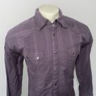 Scully Western Shirt Square Pearl Snap Cowboy vtg Purple Cotton Mens LARGE