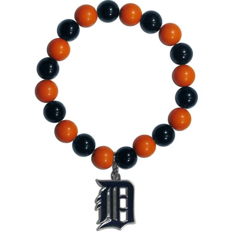 Detroit Tigers Bead Style Bracelet [NEW] MLB Wrist Stretch Necklace Jewelry Cover