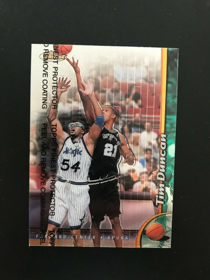 1999 Topps Finest Tim Duncan Rc W/coating #190 - Image 1 of 2