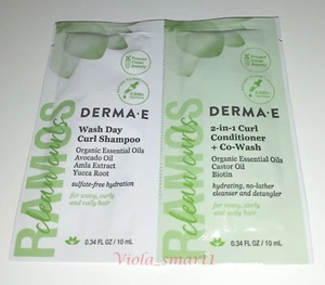 Champú DERMA E Alba Ramos Clean Curls Wash Day Curl 0,34 oz + acondicionador 0,34 oz - Imagen 1 de 2