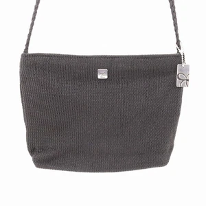 Lina Handbag Women Small Black Crochet Lined Logo Charm Purse Shoulder Bag - Picture 1 of 16