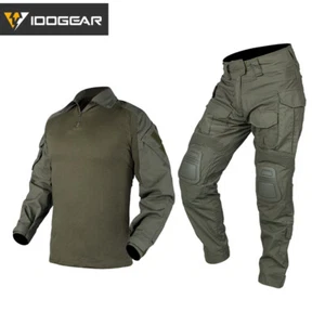 IDOGEAR G3 Combat Uniform Set Shirt & Pants BDU Tactical Clothing Black Hunting - Picture 1 of 14