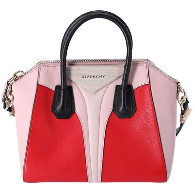 GIVENCHY Antigona Bolso Pequeño Azúcar Piel de Cabra Tricolor Rojo Rosa Negro Foto 1 de 4