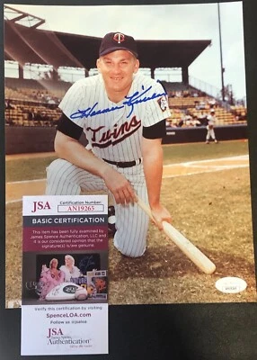 Harmon Killebrew Minnesota Twins Autograph Signature 8"x10" Photo JSA Certified - Image 1 of 4