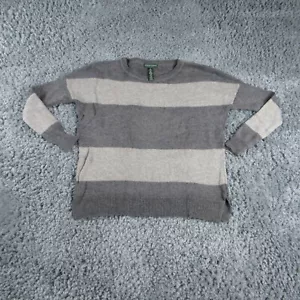 Lauren Jean Co. Sweater Womens XS Gray Striped Wool Cashmere Blend Tunic - Picture 1 of 11