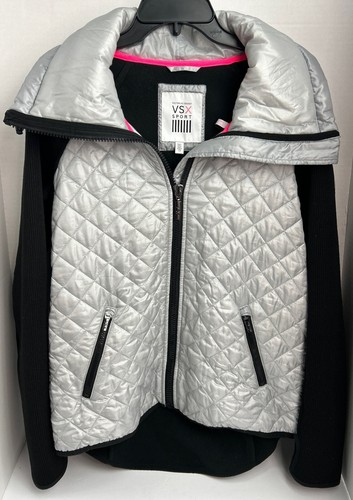 UNDERCOVER Giacca sportiva Victoria's Secret VSX grigio argento metallizzato nero rosa taglia M