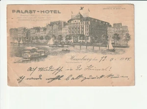 HAMBURG..., Palasthotel, Straßenansicht, Schiffe. ....s/w AK kl 1918 - Picture 1 of 1
