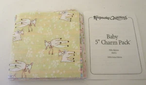 Cotton Keepsake Quilting BAby  5” Sq Charm Pack  50 Pcs  Various Patterns - Picture 1 of 11