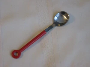 Mid Century Modern Raacke Designs Inox Red Mono Ring Teaspoon 6 1/4" Germany - Picture 1 of 6