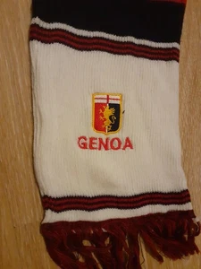 SCIARPA SCARF FOOTBALL CALCIO GENOA. A BANDE CON RICAMO - Foto 1 di 2