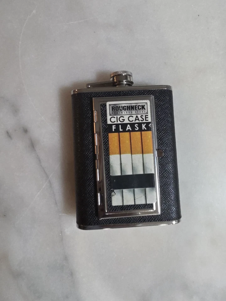 Frasco de acero inoxidable, frascos de bolsillo a prueba de fugas con estuche de cigarrillos incorporado... Foto 1 de 4