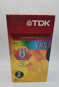 TDK VHS T-120 6 Hour Blank 2-Pack NEW SEALED Superior Quality  - Picture 1 of 4