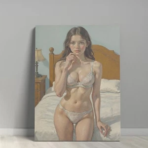 Intimate Bedroom Portrait Apartment Decoration Home Decor Canvas Painting - Picture 1 of 2
