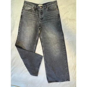 Madewell High Rise Wide Leg Jeans Low Slung Baggie Black Gray 28P NWT Petite - Picture 1 of 12