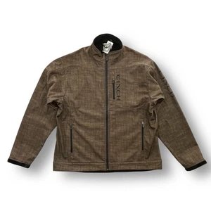 NEW Cinch Men's XXL Brown Plaid Bonded Zip Coat Jacket MWJ1004038 - Picture 1 of 15