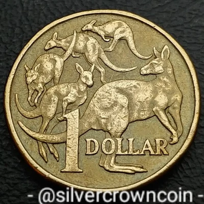 Australia 🇦🇺 1 Dollar 1994. KM#84. One Pound Coin. Five Kangaroos. Animals.  - Image 1 of 4