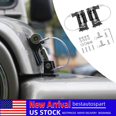 2PCS Aluminum Front Hood Catch Latch Locking Pins For Jeep Wrangler TJ 1997-2006 Foto 1 de 4