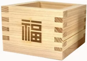 Sake Masu Cup Hinoki Wood Japanese Cypress Box Made in Japan Fuku 4 oz 2729 - Picture 1 of 6